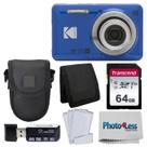Câmera Digital Kodak PIXPRO FZ55 16MP 5x Zoom 64GB Azul
