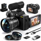 Câmera Digital Monitech 64MP 8K Zoom 16X WiFi Kit