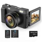 Câmera digital Oiadek 4K 48MP com Flash 180, tela giratória de 32 GB