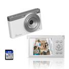 Câmera digital Ordine 4K Kids 50MP com foco automático SD de 32GB branca