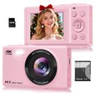 Câmera Digital SMARTKLIK 4K 44MP Zoom 16X Rosa