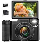 Câmera digital Toiauaha 4K 48MP com zoom 16X Macro 180Flip