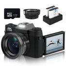 Câmera digital VETEK 4K 48MP Vlogging 16X Zoom 32GB 2 baterias Câmera digital VETEK 4K 48MP Vlogging 16X Zoom 32GB 2 baterias