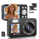 Câmera digital WABL 4K 64MP UHD 18X Zoom com cartão TF de 64GB preto