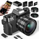 Câmera digital WIKICO 6K 64MP Vlogging 16X Zoom com cartão SD de 32GB
