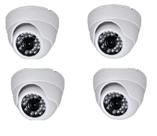 Camera Dome Infra Vermelho 24 Leds Full HD 1080p Kit 4 Uni