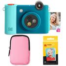Câmera e Impressora Kodak Smile+ 2 em 1 - Kit Inicial Azul