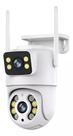 Camera Externa Ip a Prova D'água Wifi Dupla 2 Em 1 com Visao Noturna C/ Infravermelho