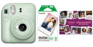 Câmera Fujifilm INSTAX MINI 12 verde com 10 filmes e acessórios