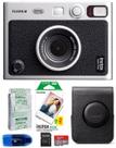 Câmera Fujifilm INSTAX Mini EVO Hybrid preta com estojo e filme