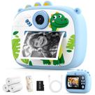 Câmera infantil de impressão instantânea YOZISS com capa de silicone azul
