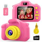 Câmera infantil Desuccus 1080P HD Digital com cartão SD de 32 GB rosa