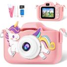 Câmera Infantil Digital Puoene Multifuncional - Rosa - com Cartão de 32GB