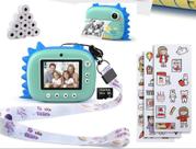 Câmera Infantil Instantânea Filmadora Full Hd 32GB + 10 Rolos Filme