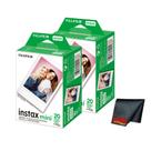 Câmera Instax Mini Fujifilm com 40 Películas e Tecidos Câmera Instax Mini Fujifilm com 40 Películas e Tecidos