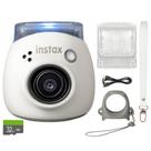 Câmera Instax Mini FujiFilm Instax Pal Milky White + Capa Personalizada e Cartão de Memória 32GB