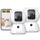 Câmera interna CINMOORE 2,5K 4MP Pan Tilt kit com 2 unidades