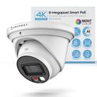 Câmera IP PoE AI Amcrest UltraHD 4K (8MP), cor noturna de 49 pés, câmera de torre externa de segurança, microfone embutido, detecção humana, dissuasor ativo, FOV de 129, 4K @15fps IP8M-2779EW-AI (branca)
