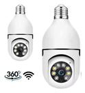 Camera Ip Segurança Lampada Panoramica Wifi Prova dÁgua Infravermelho