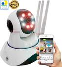 Câmera Ip Sem Fio 360 3 Antenas FULL HD 1080p WiFi RJ45 Visão Noturna Colorida Alarme