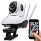Câmera Ip Sem Fio 360 3 Antenas HD WiFi RJ45 Visão Noturna Alarme