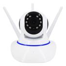 Câmera Ip Sem Fio 360 3 Antenas HD WiFi RJ45 Visão Noturna Alarme