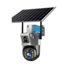 Câmera IP Solar 4K WiFi Para Exterior V380 pro 8MP Lentes Duplas Visão Noturna PIR Bateria De Baixo