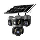 Câmera IP Solar WiFi À Prova d'Água De 15MP Com Três Lentes, Três Telas, Bateria Integrada, Áudio