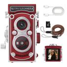 Câmera JH Mini Retrô TLR 24MP 1080P FHD Zoom 16x Vermelha