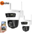 Câmera Segurança IP 4K Wi-Fi 3 Lentes PTZ 360 Externa À Prova D'água Visão Noturna