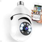 Câmera Segurança Lâmpada Ip Wifi 360 HD V720 Inteligente Resistente a água Giratória Visão Noturna