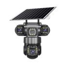 Câmera Solar Externa V380 pro 4G SIM Com Três Lentes, Detecção Humana PIR, PTZ, IP CCTV, Bateria