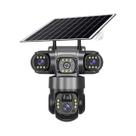Câmera Solar Externa V380 pro 4G SIM Com Três Lentes, Detecção Humana PIR, PTZ, IP CCTV, Bateria