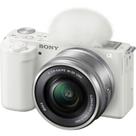 Câmera sony zv-e10 mirrorless kit com lente 16-50mm (branca)