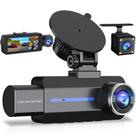 Câmera veicular BAEASU J07 3 canais 2,5K QHD com tela IPS de 3,16"