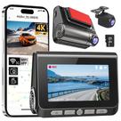 Câmera veicular Lgueati 4K+2K frontal e traseira com WiFi, tela IPS de 3" e 64 GB