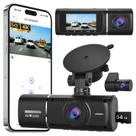 Câmera veicular LONGRUF 4K dianteira + traseira 1080P WiFi 64GB