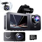 Câmera veicular Madoec 4K 170 3 canais 64 GB à prova dágua