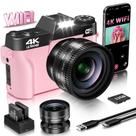 Câmera Vlogging VIANGER 4K 56MP - Rosa - Para Fotografia e Vídeo