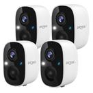 Câmeras de segurança Dzees 2K Wireless Outdoor, pacote com 4 unidades com AI Motion