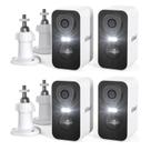 Câmeras de segurança IEGeek 2K 3MP Bateria WiFi Outdoor 4 unidades