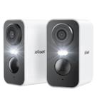 Câmeras de segurança IEGeek, pacote com 2 K WiFi, 2K, ao ar livre, com sirene e luz