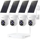 Câmeras de segurança solar Kittyhok 2K Ultr HD PT 4 unidades com NVR