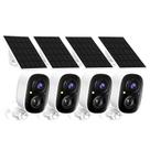 Câmeras de Segurança Tziarp 2K Solar Sem Fio Kit com 4