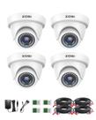 Câmeras de segurança ZOSI 1080P Dome 2MP, pacote com 4, com visão noturna