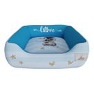 Caminha de Gato Azul Love Aveludado Cama Pet 60x60 - Novadecora