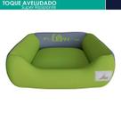 Caminha de Gato Verde e Cinza Love Aveludado Cama Pet 60x60 Novadecora