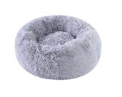 Caminha De Pelúcia Pet Redonda Para Cachorros E Gatos 50x50 Cor:Cinza_Claro