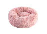 Caminha De Pelúcia Pet Redonda Para Cachorros E Gatos 50x50 Cor:Rosa
