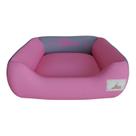 Caminha Para Gato e Cachorro Love Rosa e Cinza Aveludado